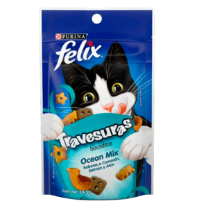 Felix Travesuras Bocaditos Ocean Mix 59gr (sabores camarón, salmón y atún)